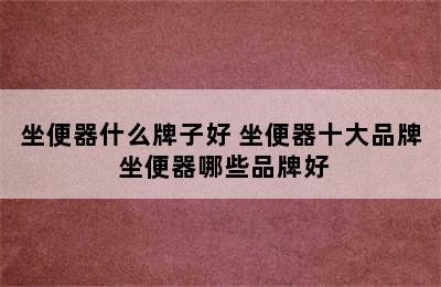 坐便器什么牌子好 坐便器十大品牌 坐便器哪些品牌好